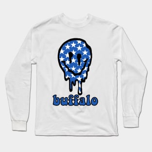 buffalo drippy smiley Long Sleeve T-Shirt